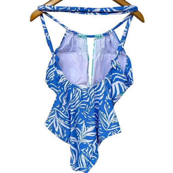 La Blanca Beachside Bay High-Neck Keyhole One Piece Swimsuit 16 Plus NWT - Picture 8 of 8